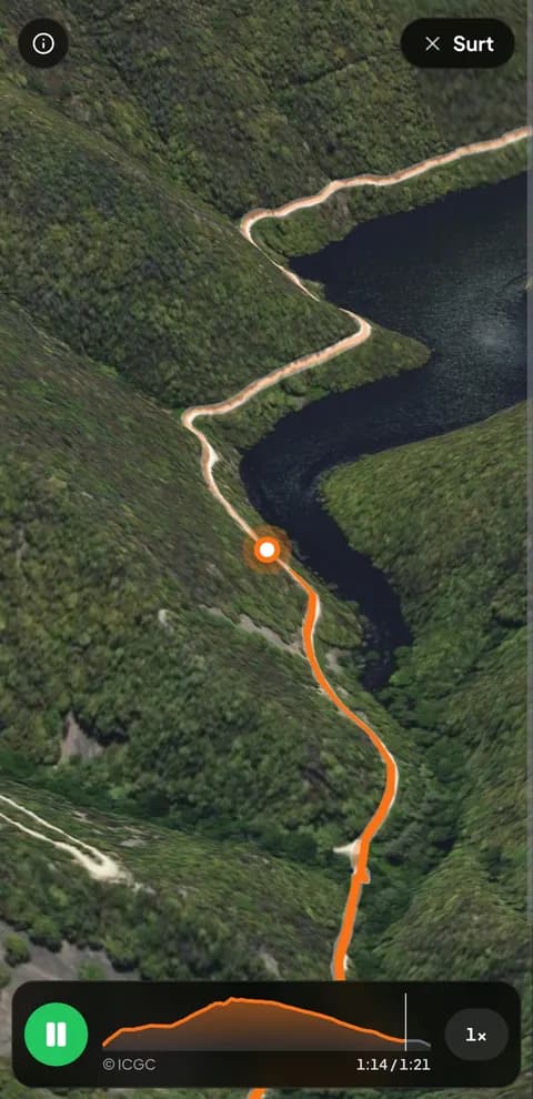 Recorregut 3D de la ruta del Sui al costat del pantà de Vallforners
