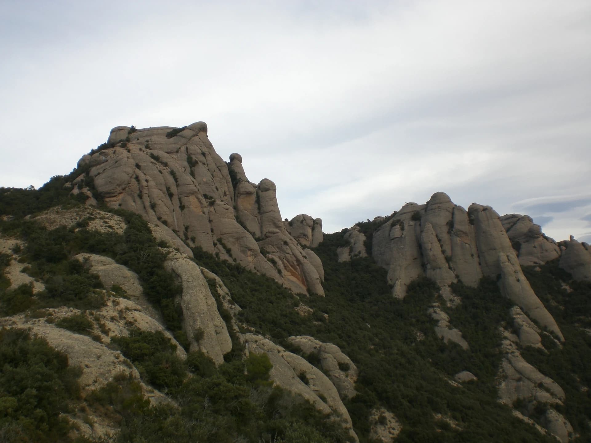 EliziR - Albarda Castellana i Puntal de l'Albarda (o Bisbe) des del Serrat de la Sajolida, Montserrat (gener 2012)